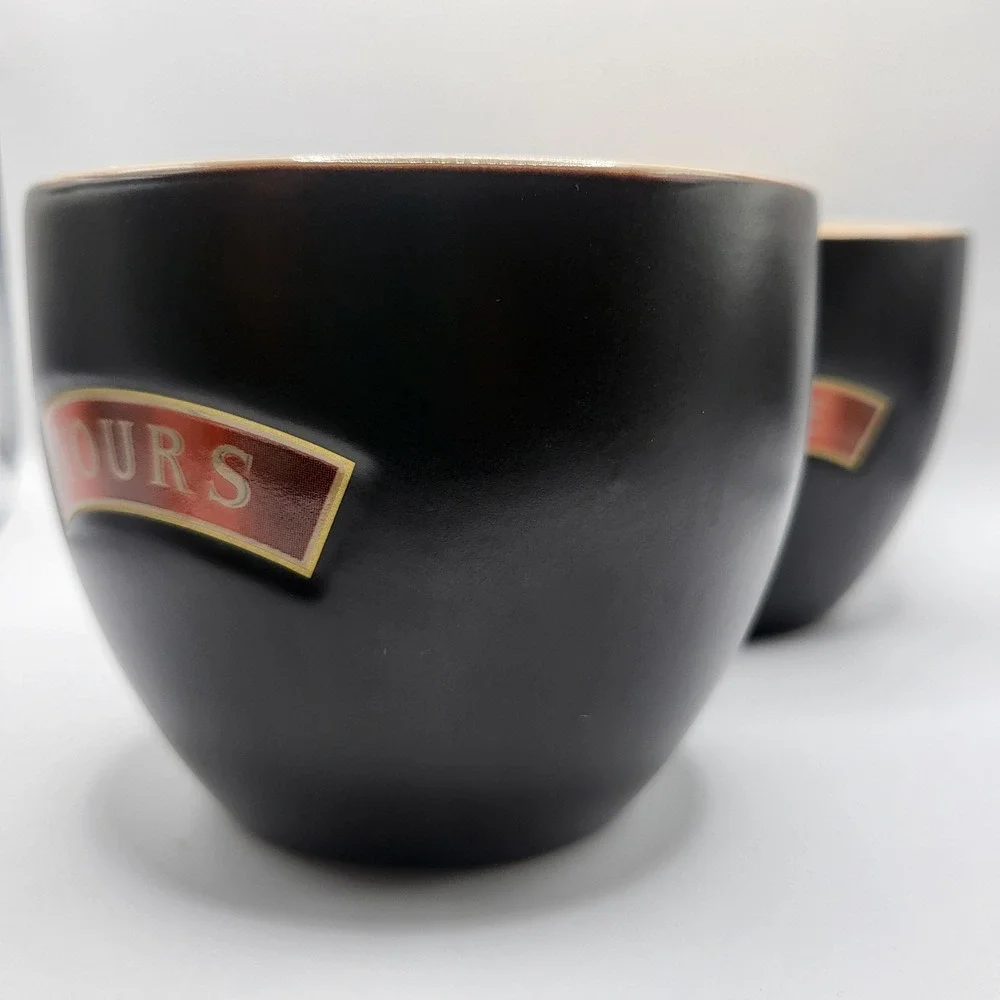 Baileys Irish Cream Yours Mine Ceramic Cups‎ Set Black Gold Espresso